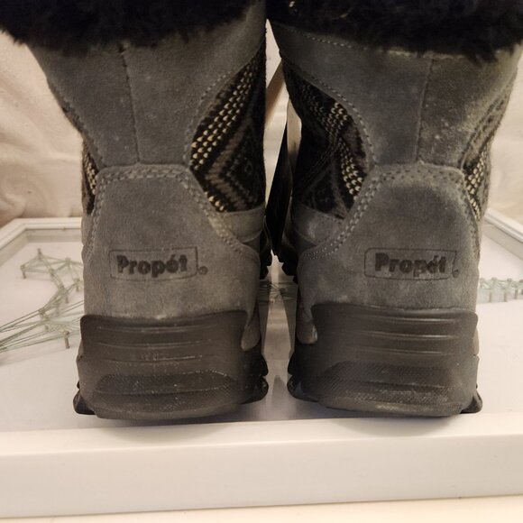 Propet "Blizzard" Mid Lace II Black/Aztec Knit Lace up boots. NIB. Size 7 - Picture 8 of 13